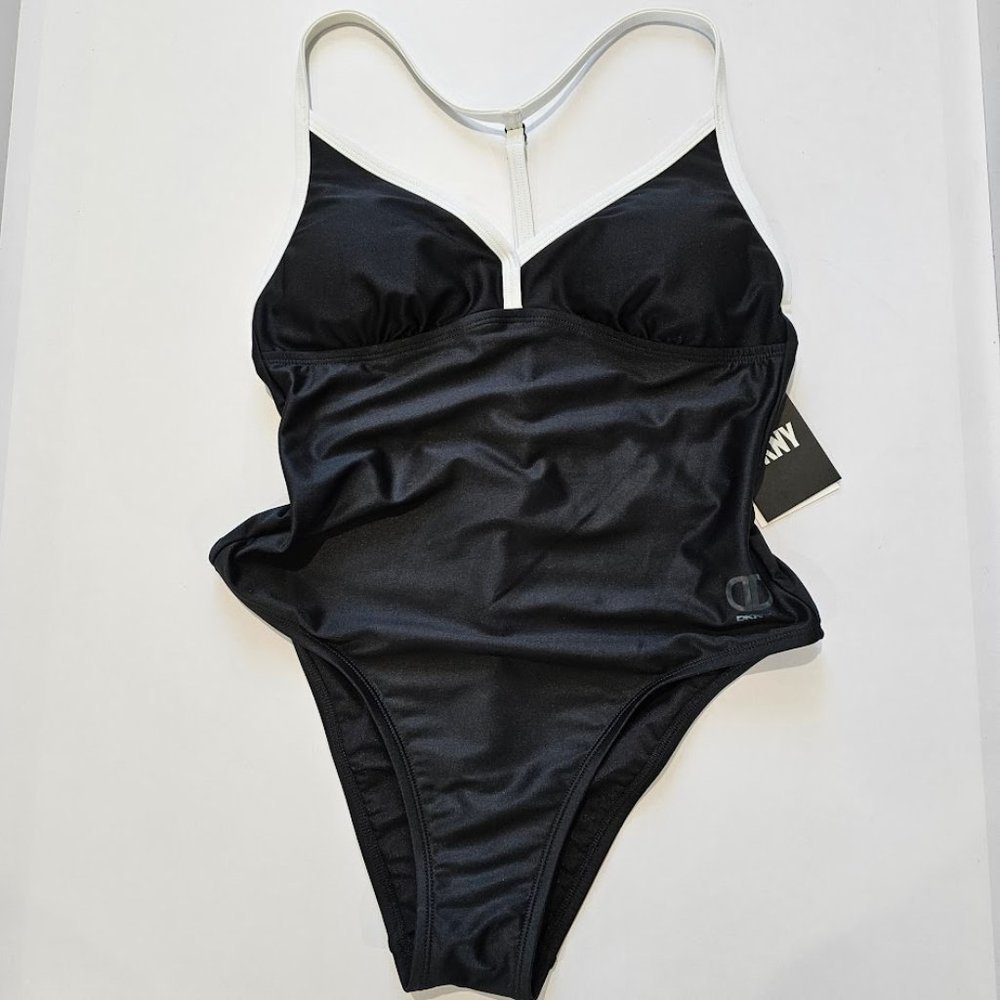 DKNY T-Back One-Piece Swimsuit - Picture 5 of 12